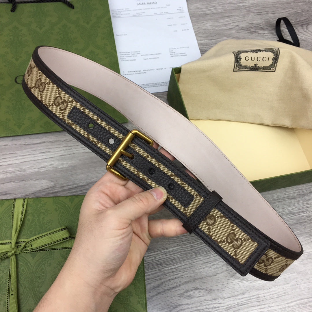 Gucci Belt With Square Buckle Brown