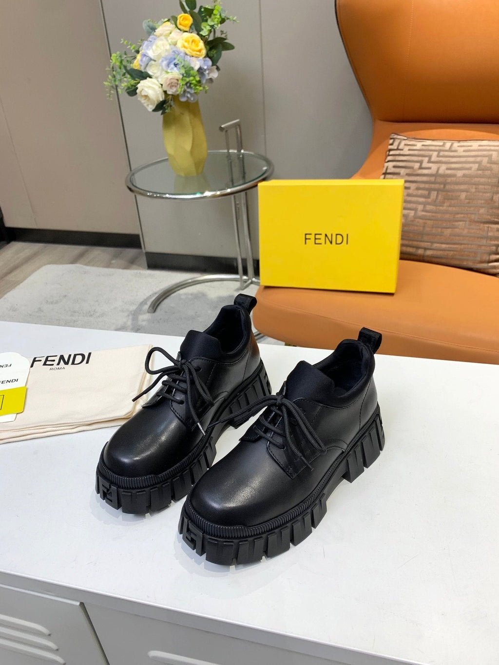 Fendi Force Black Low Top Black