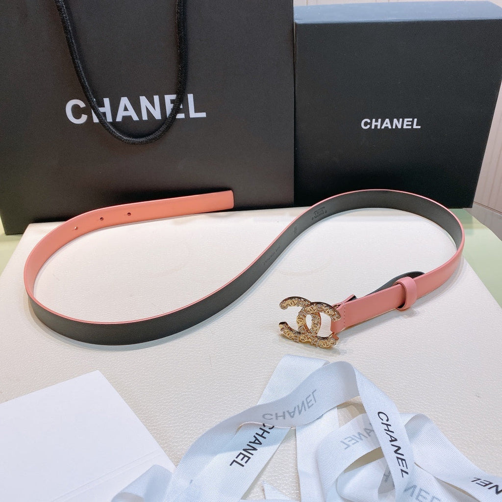 Chanel Belt With Beaded Buckle Pink