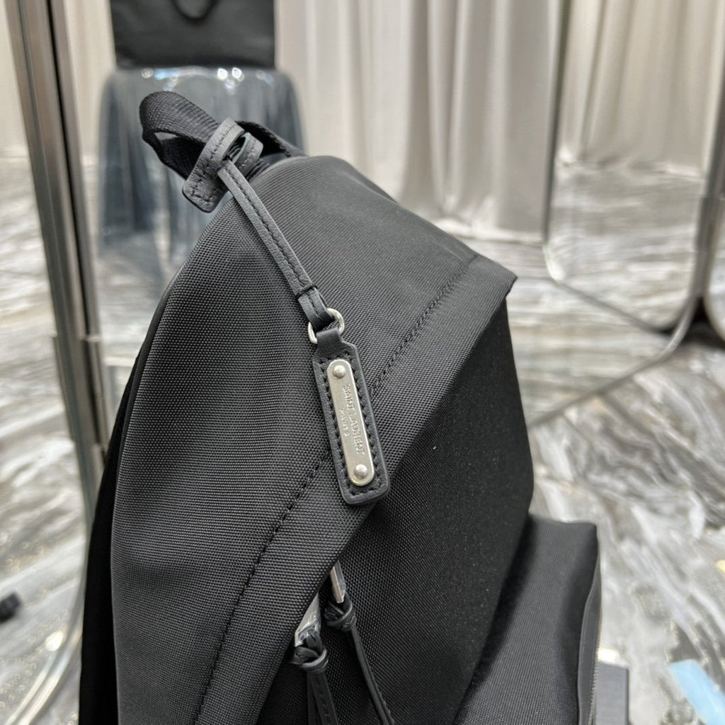 Saint Laurent City Backpack In Canvas Unisex 35cm Black