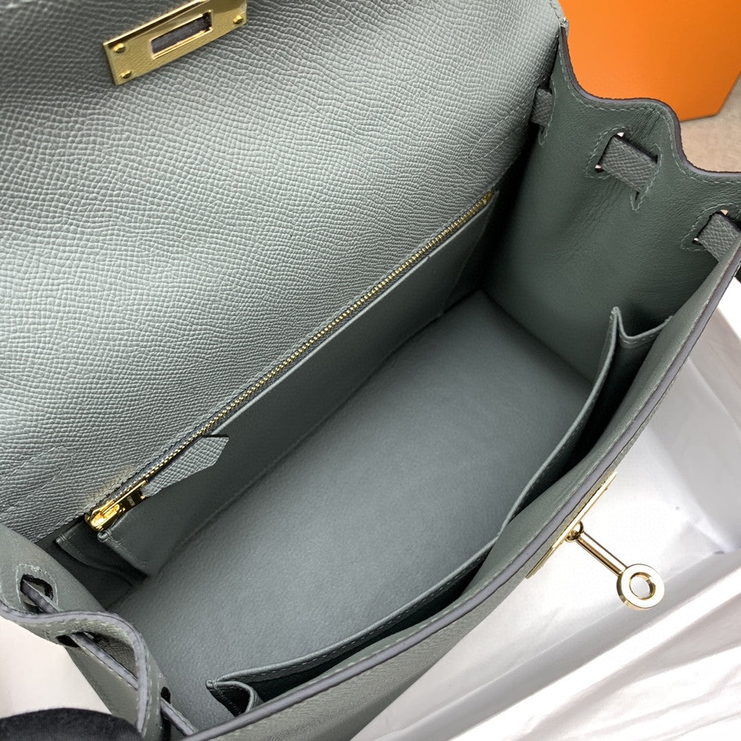 Hermes Kelly 28 Togo Gold Hardware Dark Grey