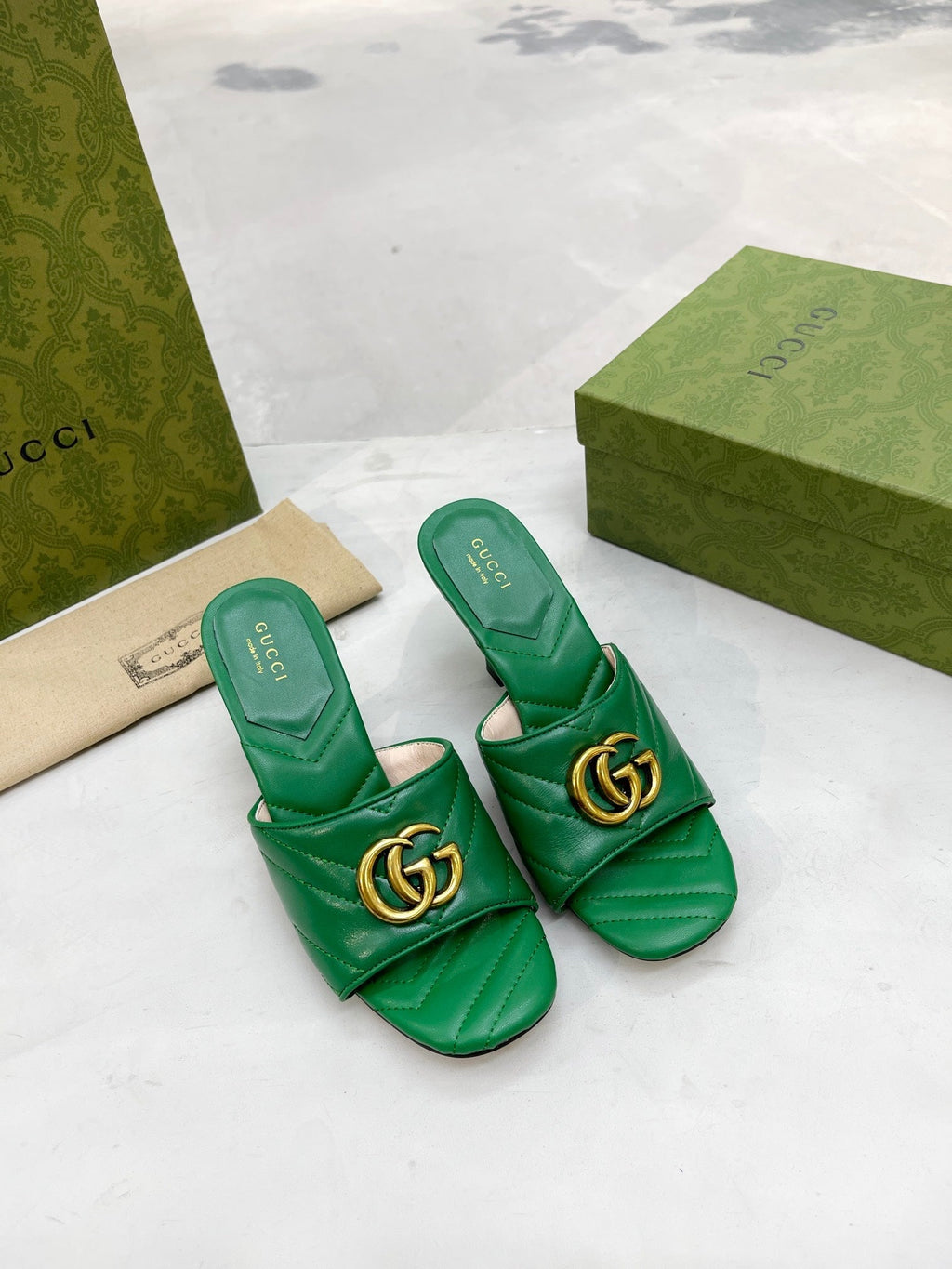 Gucci Double G Slide Sandal Green