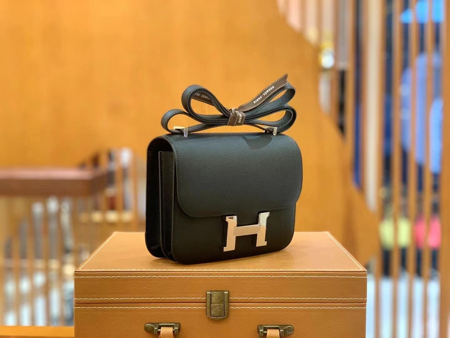 Hermes Constance Shoulder Bag 23cm Black