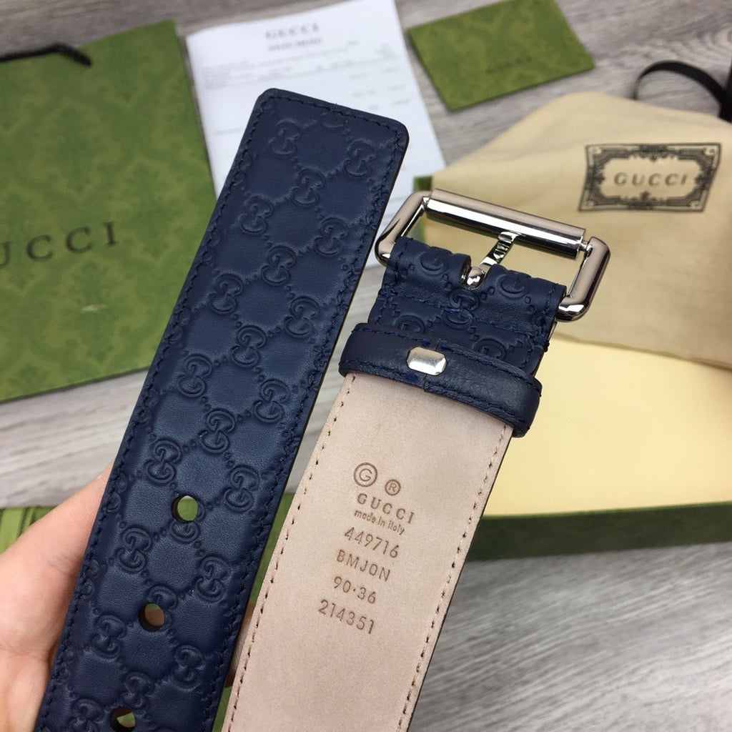 Gucci Belt With Square Buckle Blue