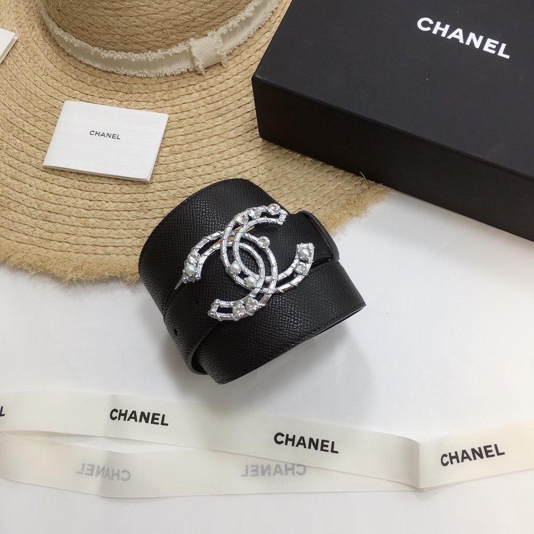 Chanel Belt With Double C Buckle Black