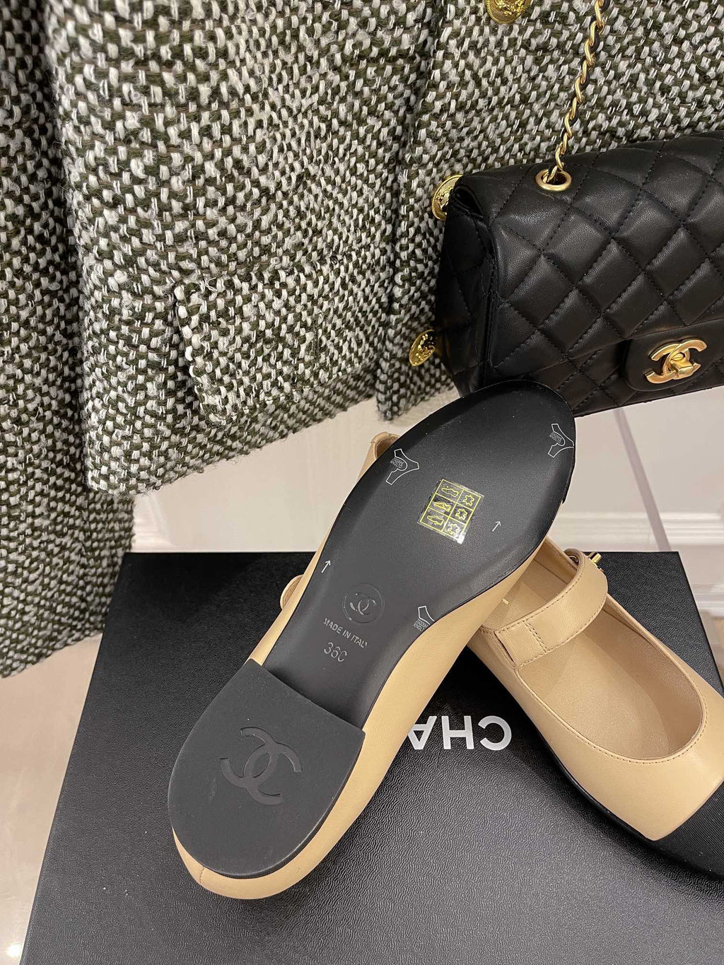 Chanel Sling Back 0.8 Inches Beige