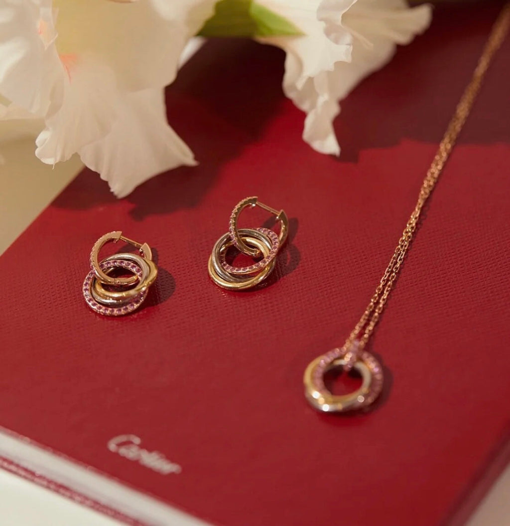 Set Of Three Catier Necklace Bracelet And Earings