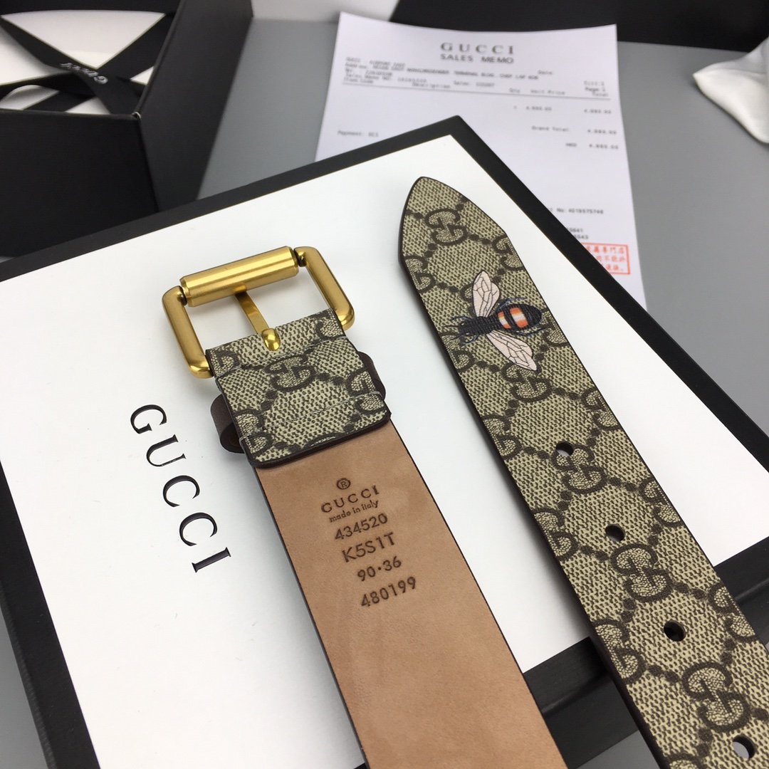 Gucci Belt With Square Buckle Brown
