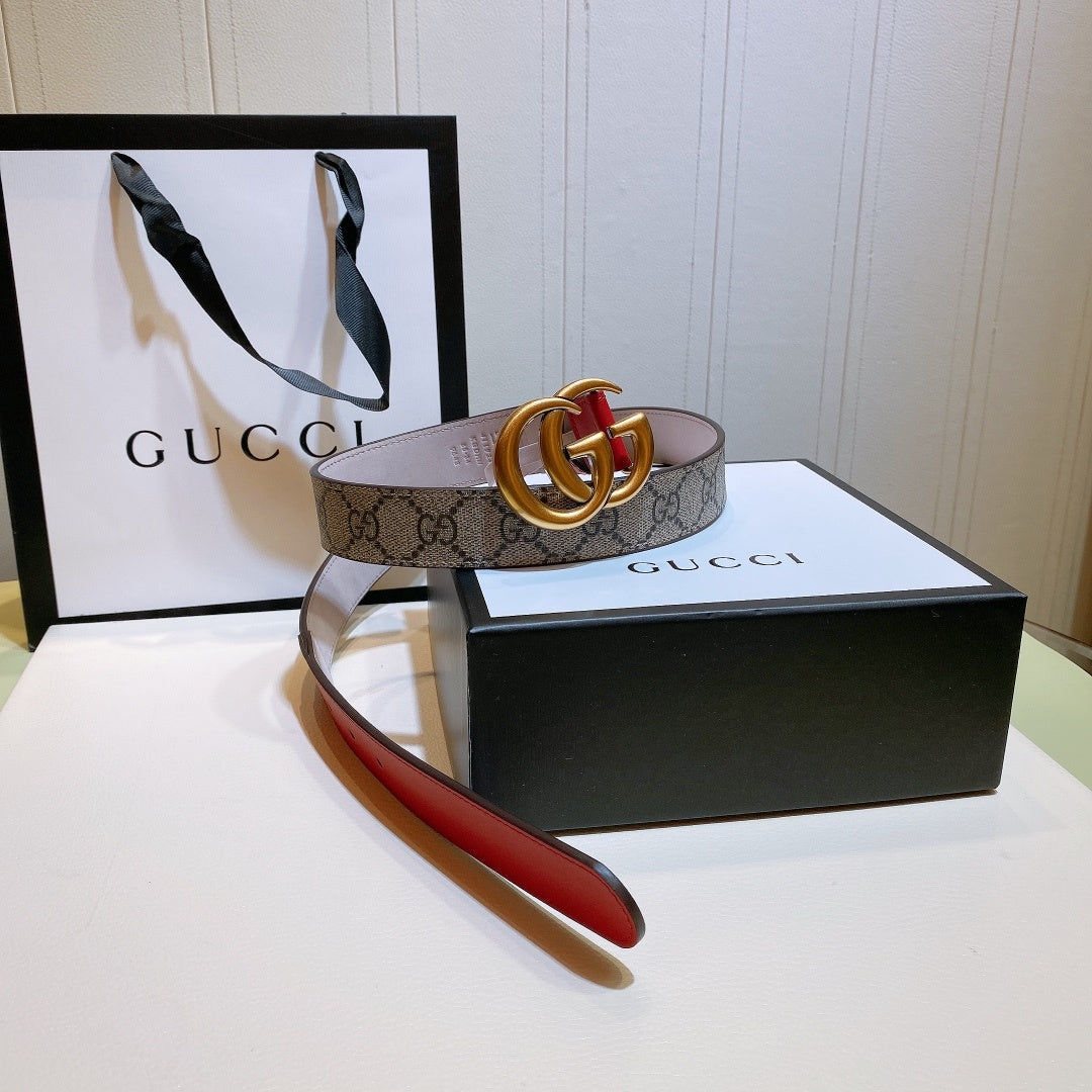 Gucci GG Thin Marmont Belt Brown