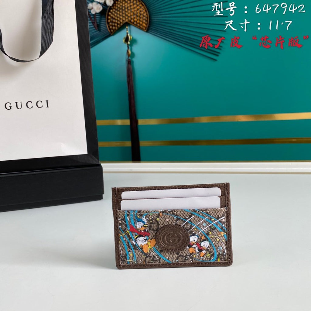 Gucci Disney Donald Duck Brown Cardholder 11cm