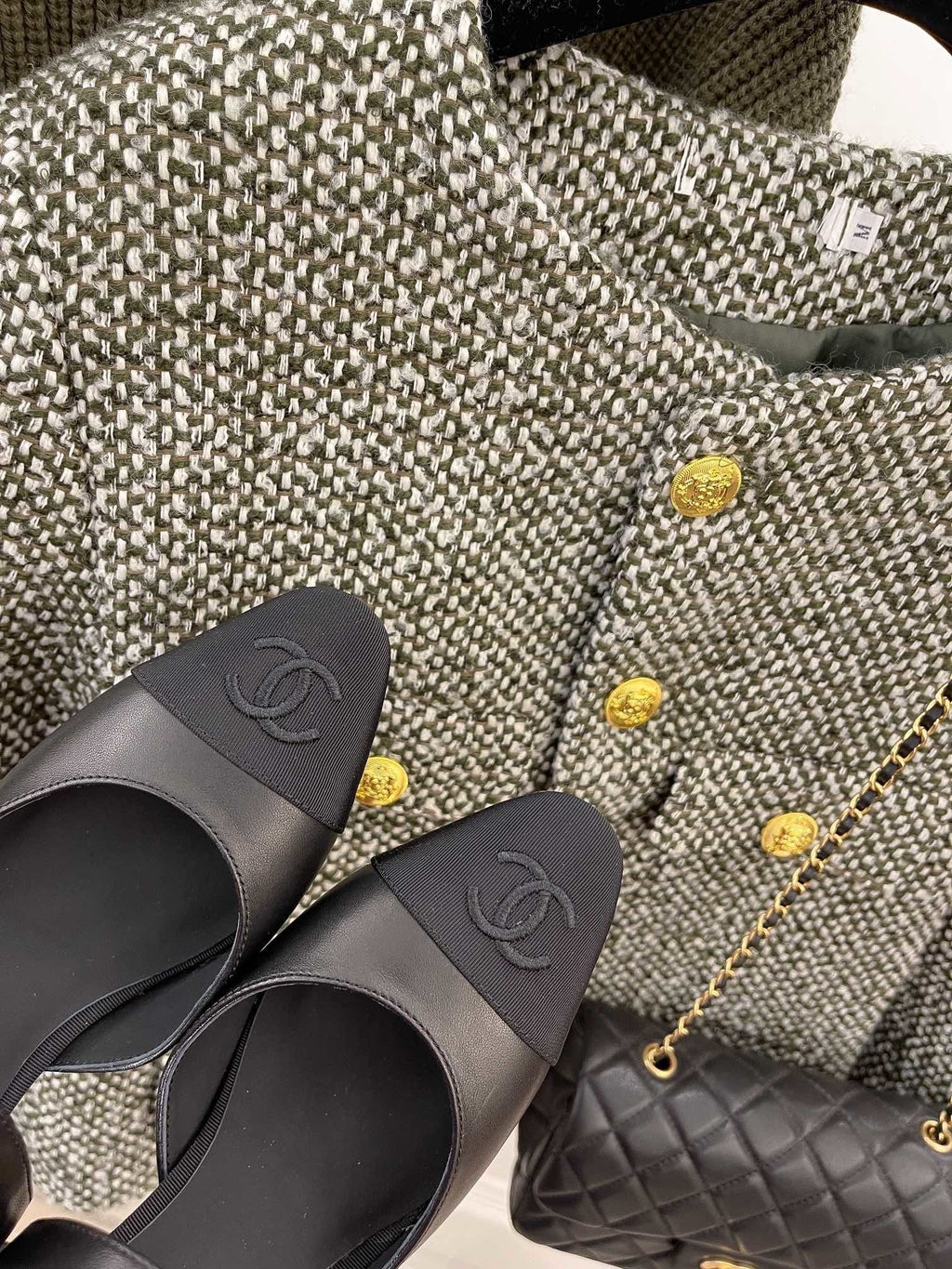Chanel Sling Back Black
