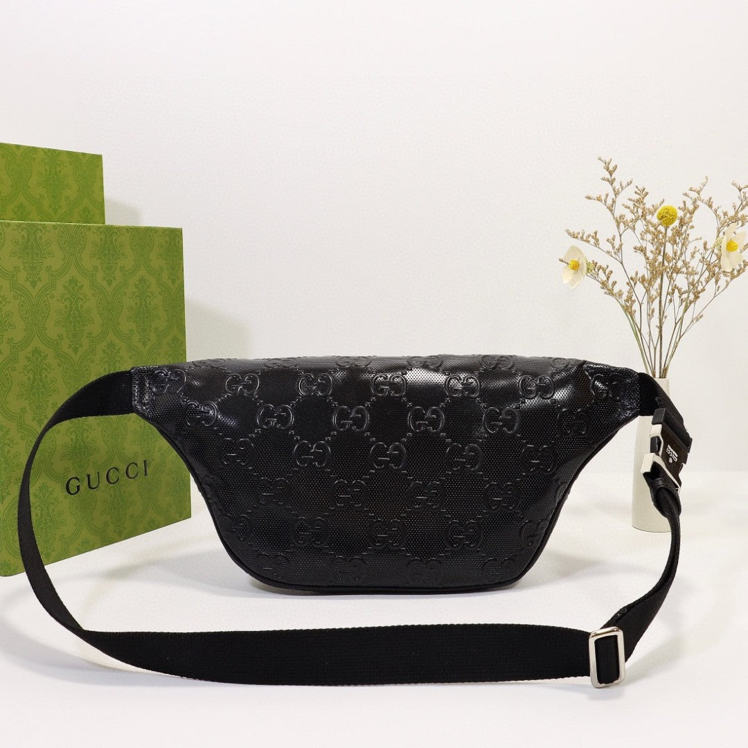 Gucci Embossed Belt Bag 28cm Black