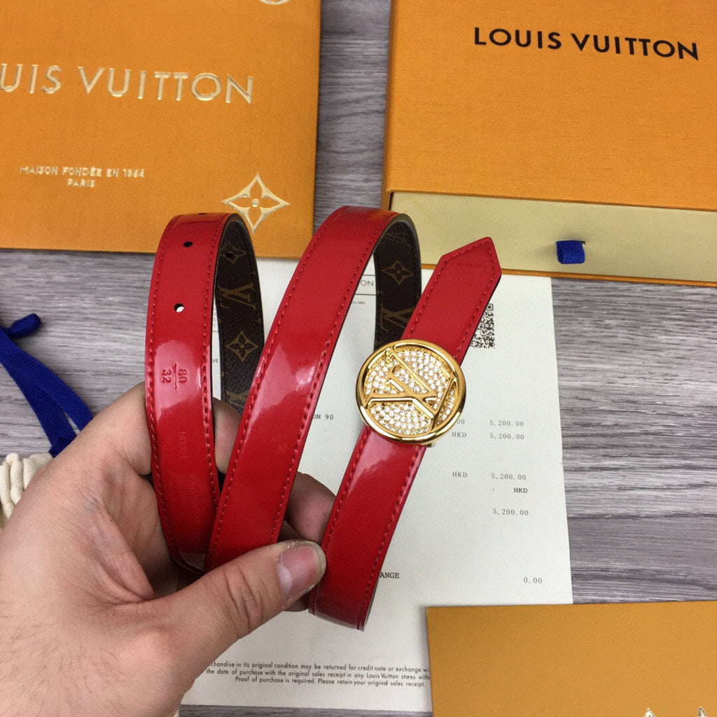 Louis Vuitton Cricle Reversible Belt Red