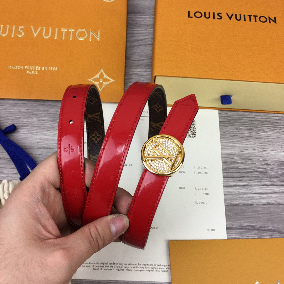 Louis Vuitton Cricle Reversible Belt Red