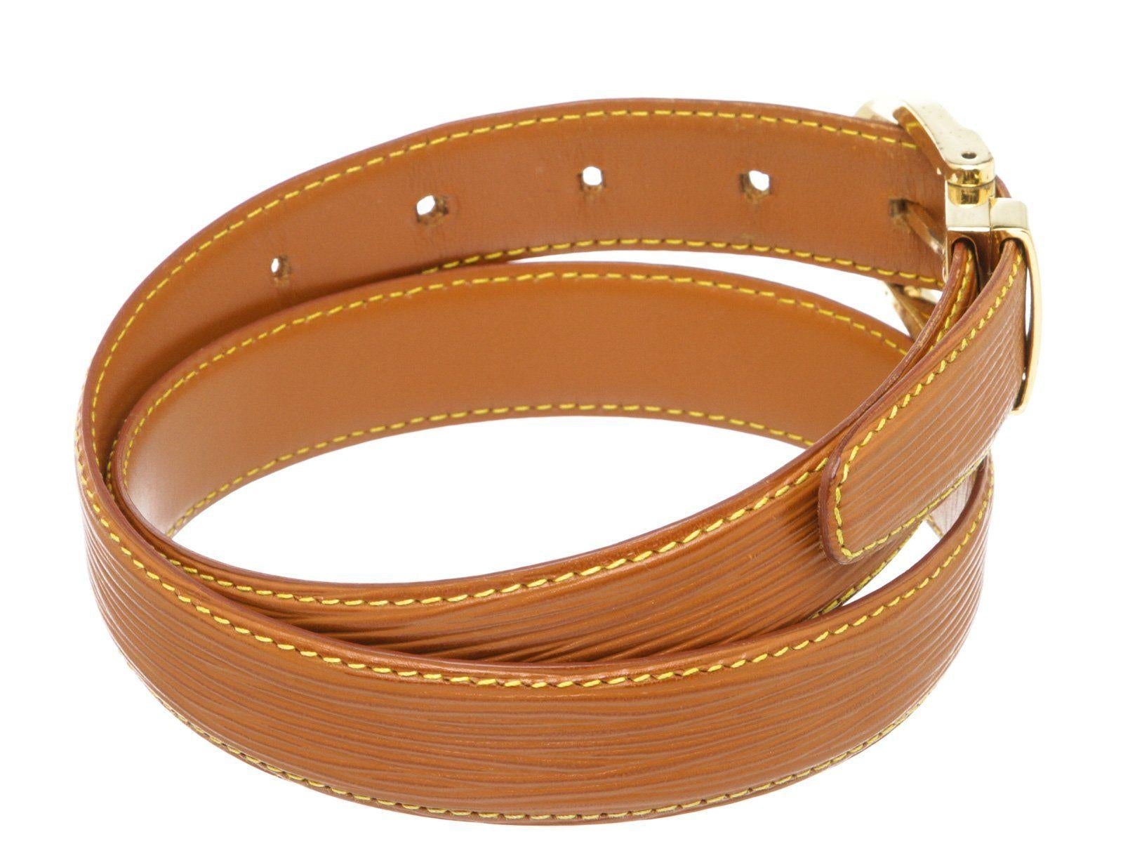 Louis Vuitton Brown Epi Leather Skinny Classique Belt 85