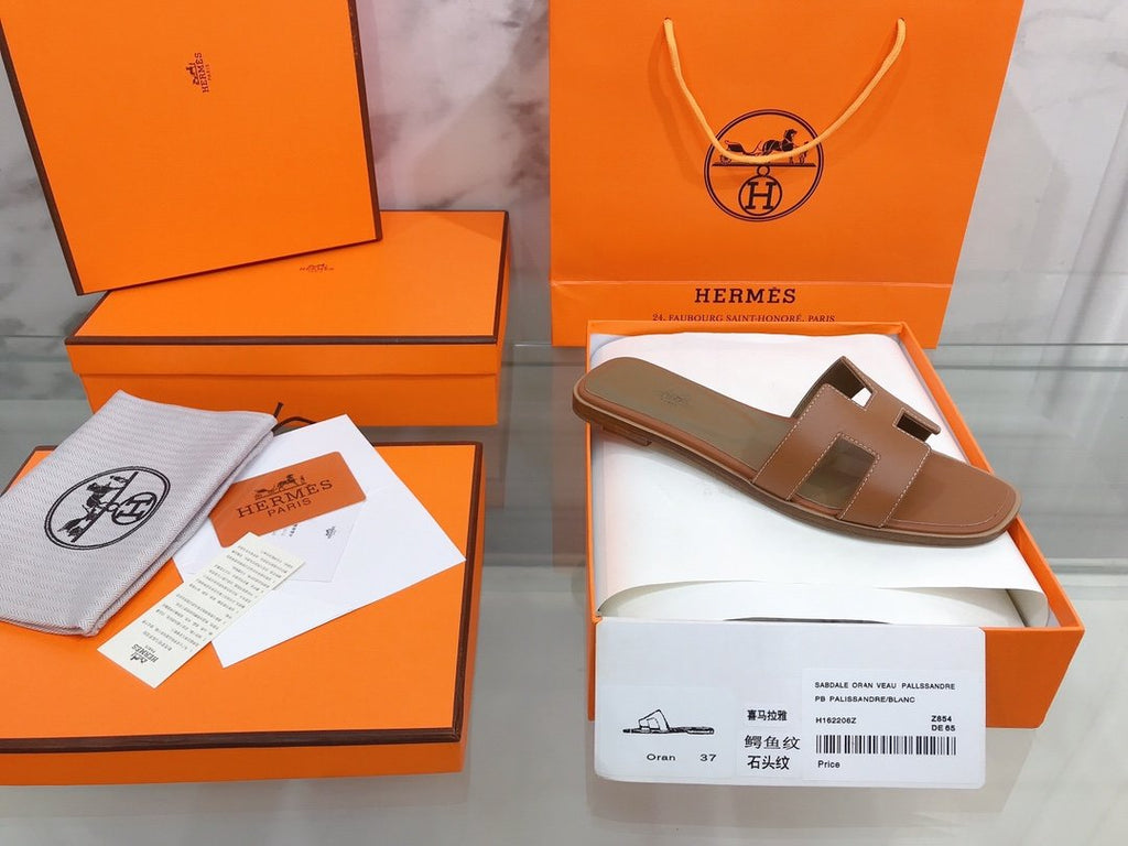 Hermes Oran Sandal Brown