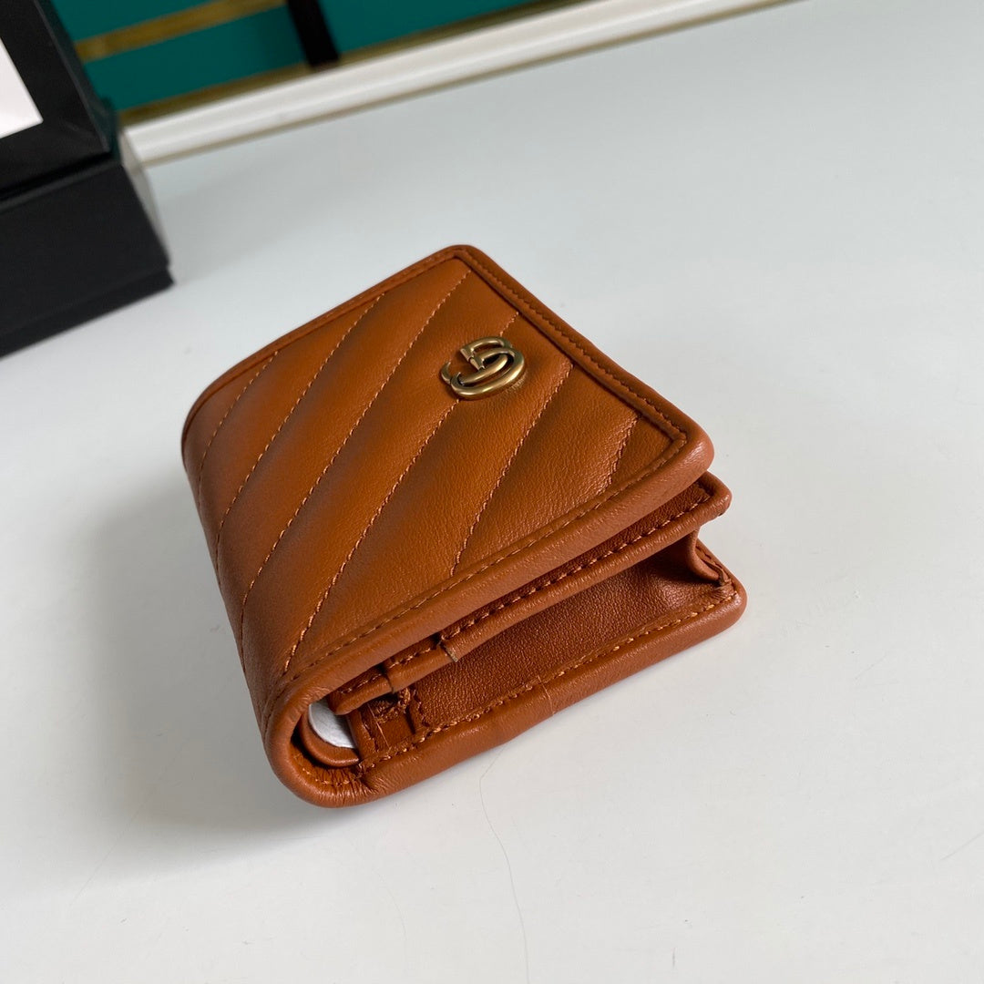 Gucci Marmont Card Case Brown Wallet 11cm