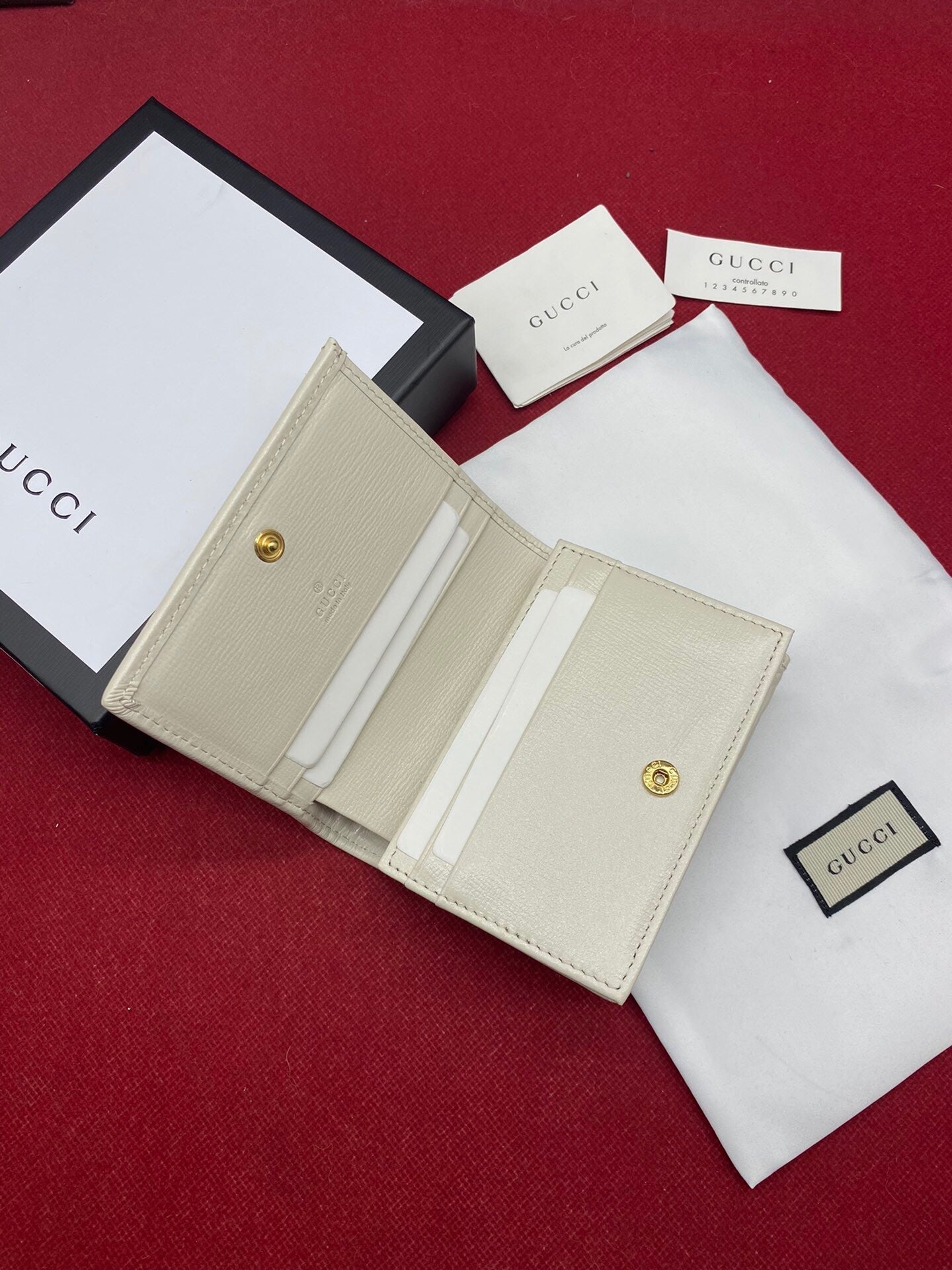 Gucci Horsebit 1955 Beige Card Case 11cm