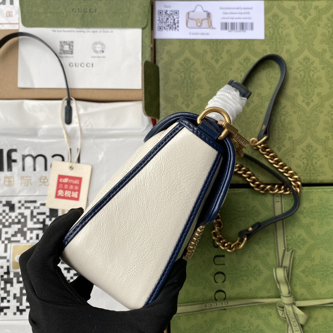 Gucci Marmont Mini Top Handle Bag 26cm White