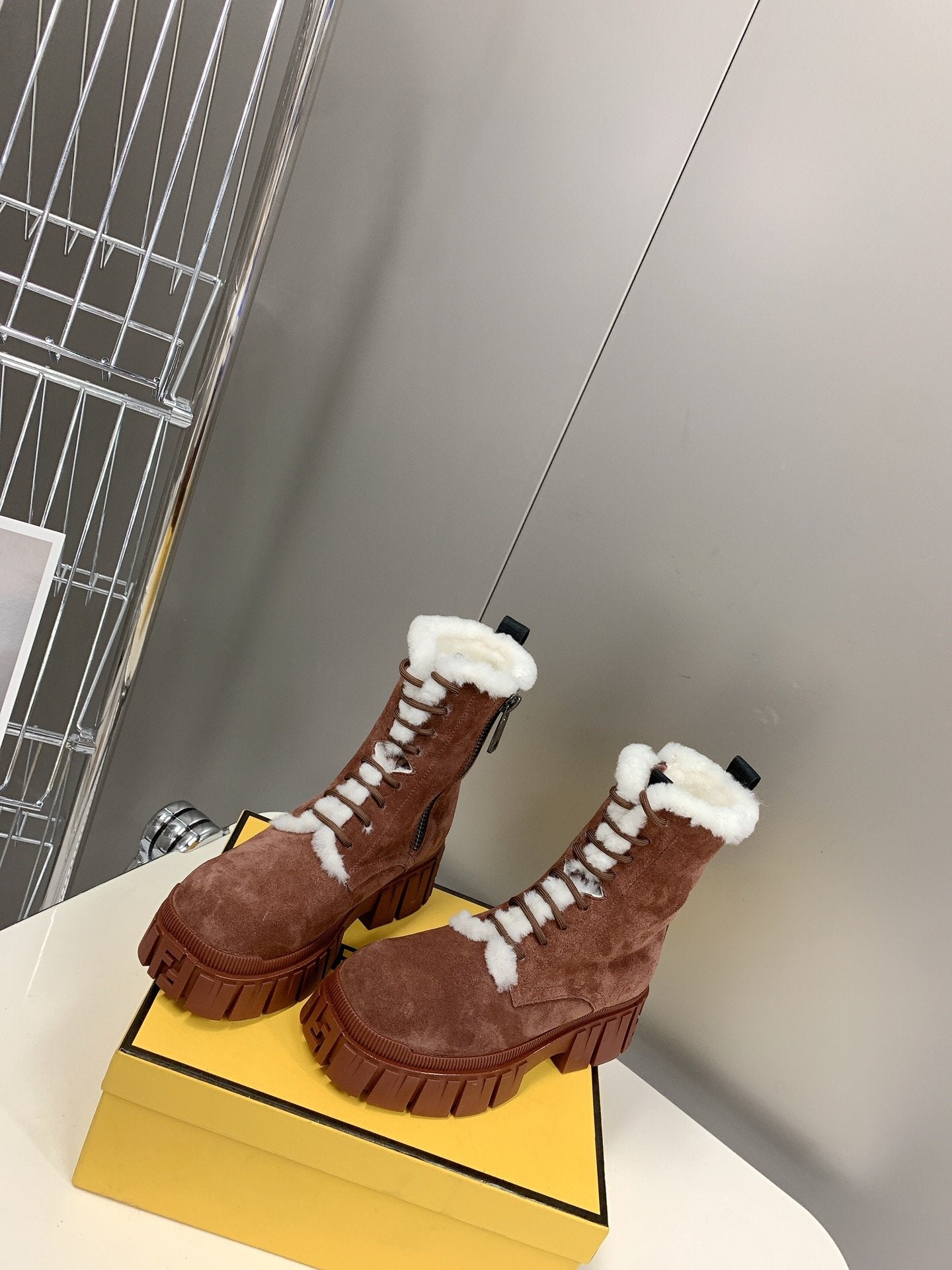 Fendi Signature Boots Brown