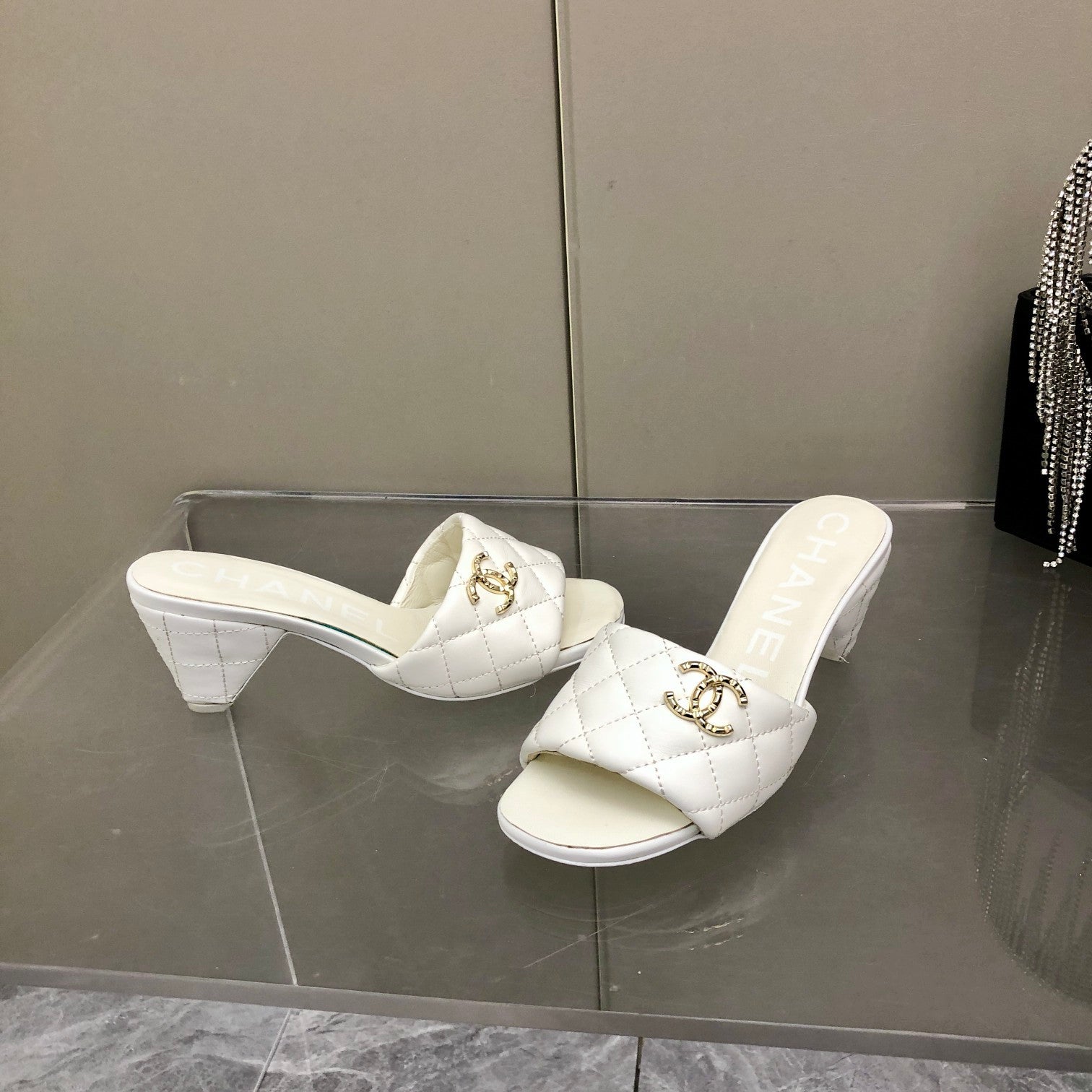 Chanel Mules White