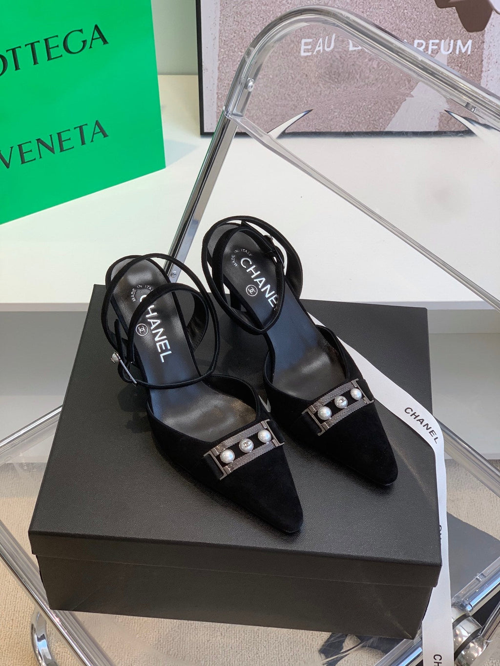 Chanel Sling Back Black