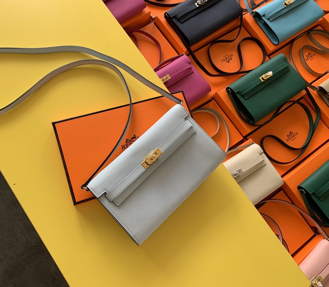 Hermes Kelly Togo Woc Crossbody Bag 21cm White
