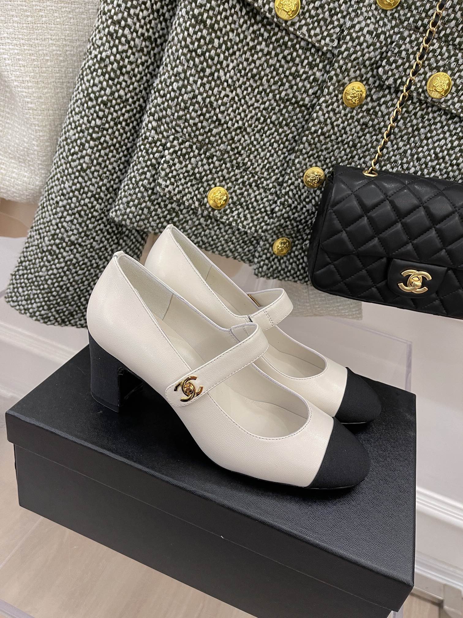 Chanel Sling Back 2.5 Inches White