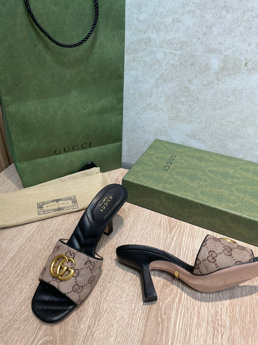 Gucci Double G Slide Sandal Black