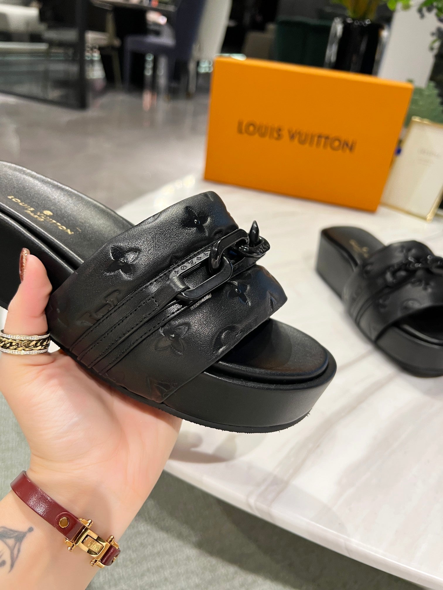 Louis Vuitton Jumbo Flatform Mule Black