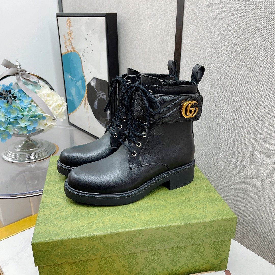 Gucci Ankle Boots With Double G Black