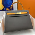 Hermes Kelly 28 Togo Gold Hardware Dark Brown