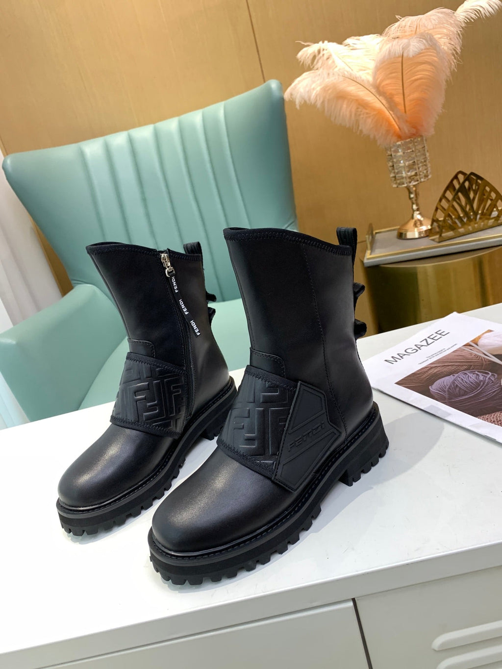 Fendi Signature Boots Black