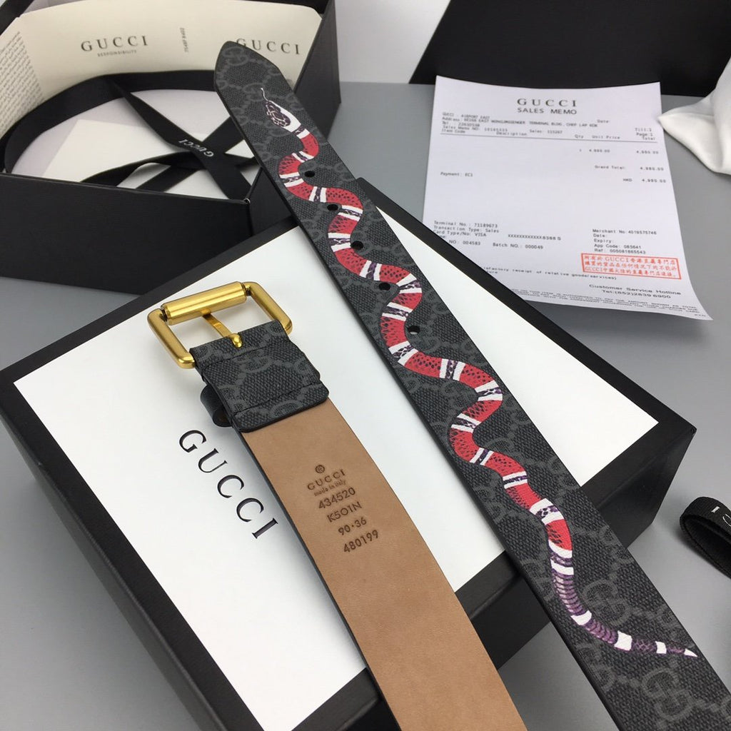 Gucci Belt With Square Buckle Black