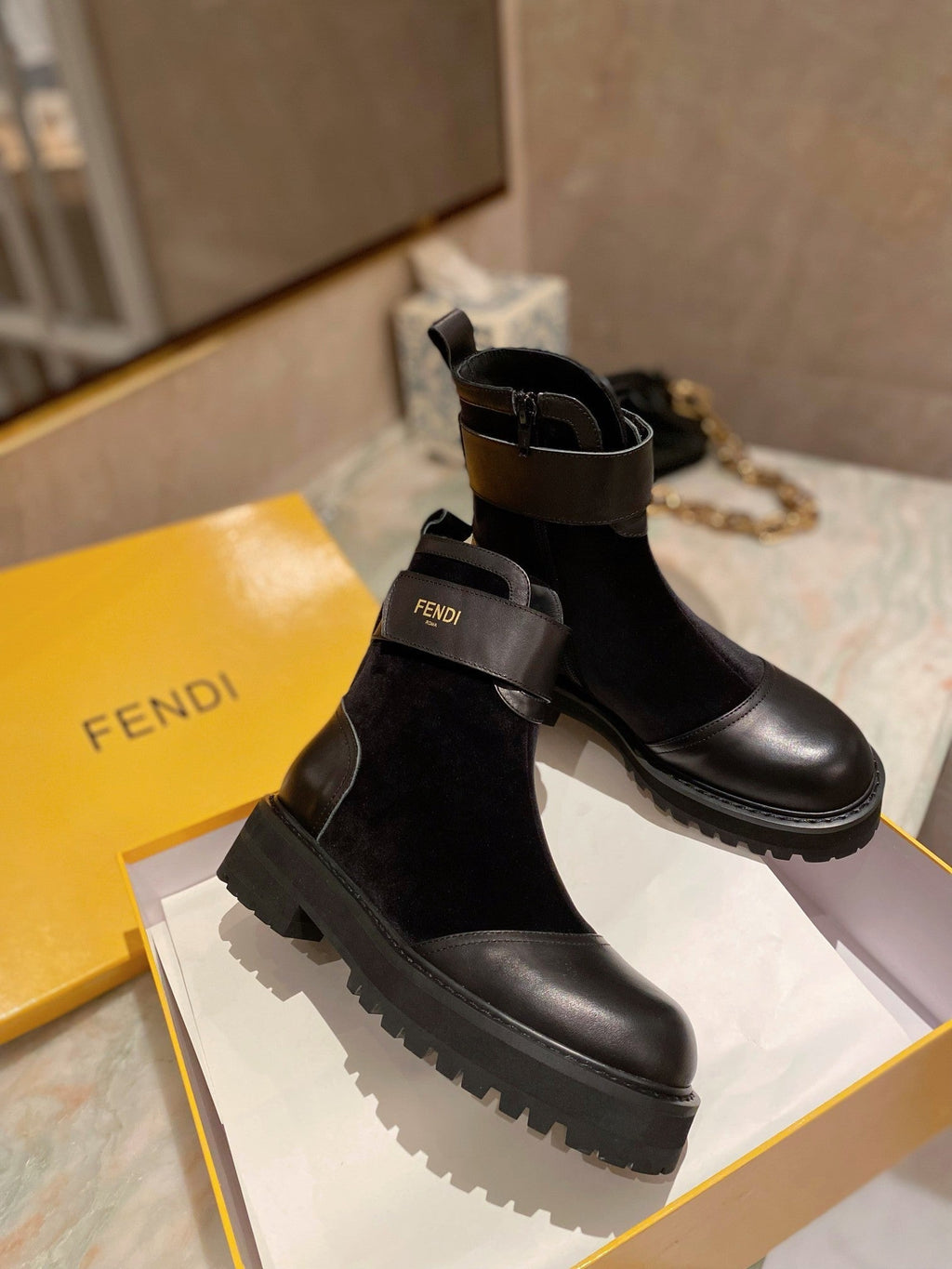 Fendi Force Black High Top Black