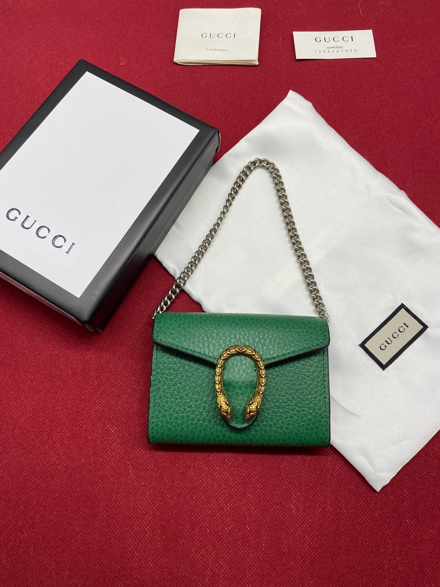 Gucci Green Super Mini Dionysus Chain Bag 11cm