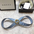 Gucci Belt With Double G Buckle Blue