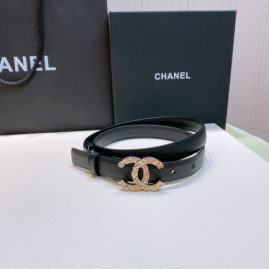 Chanel Belt With Beaded Buckle Black