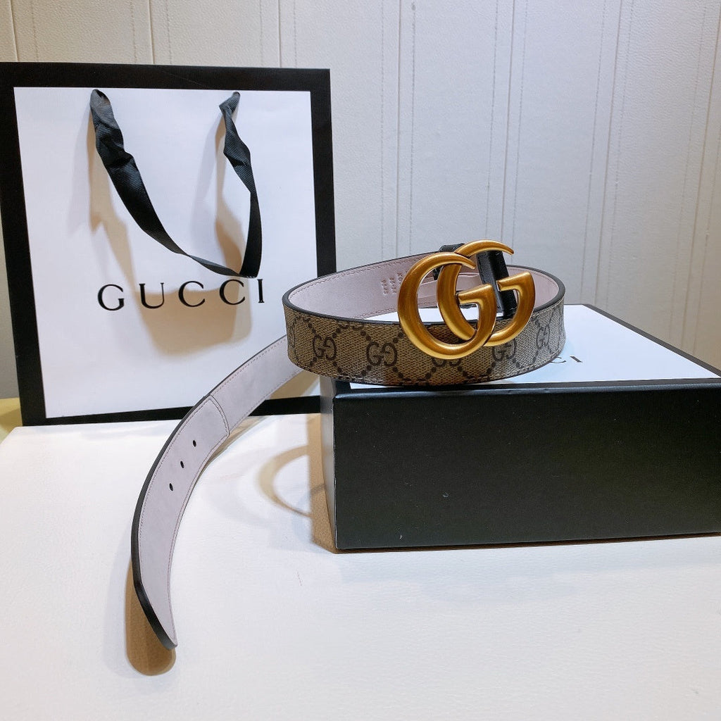 Gucci GG Thin Marmont Belt Brown
