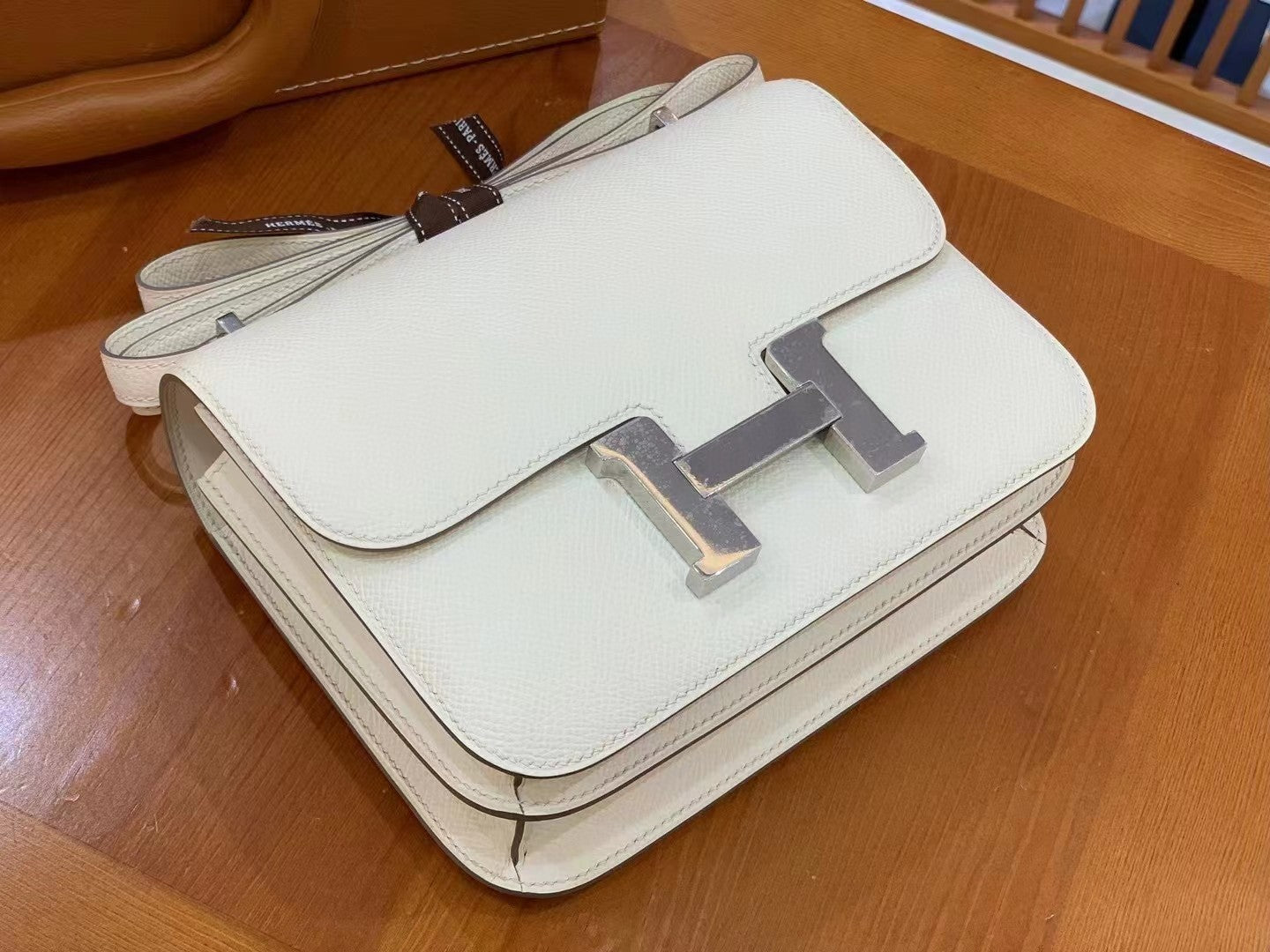 Hermes Constance Shoulder Bag 23cm White