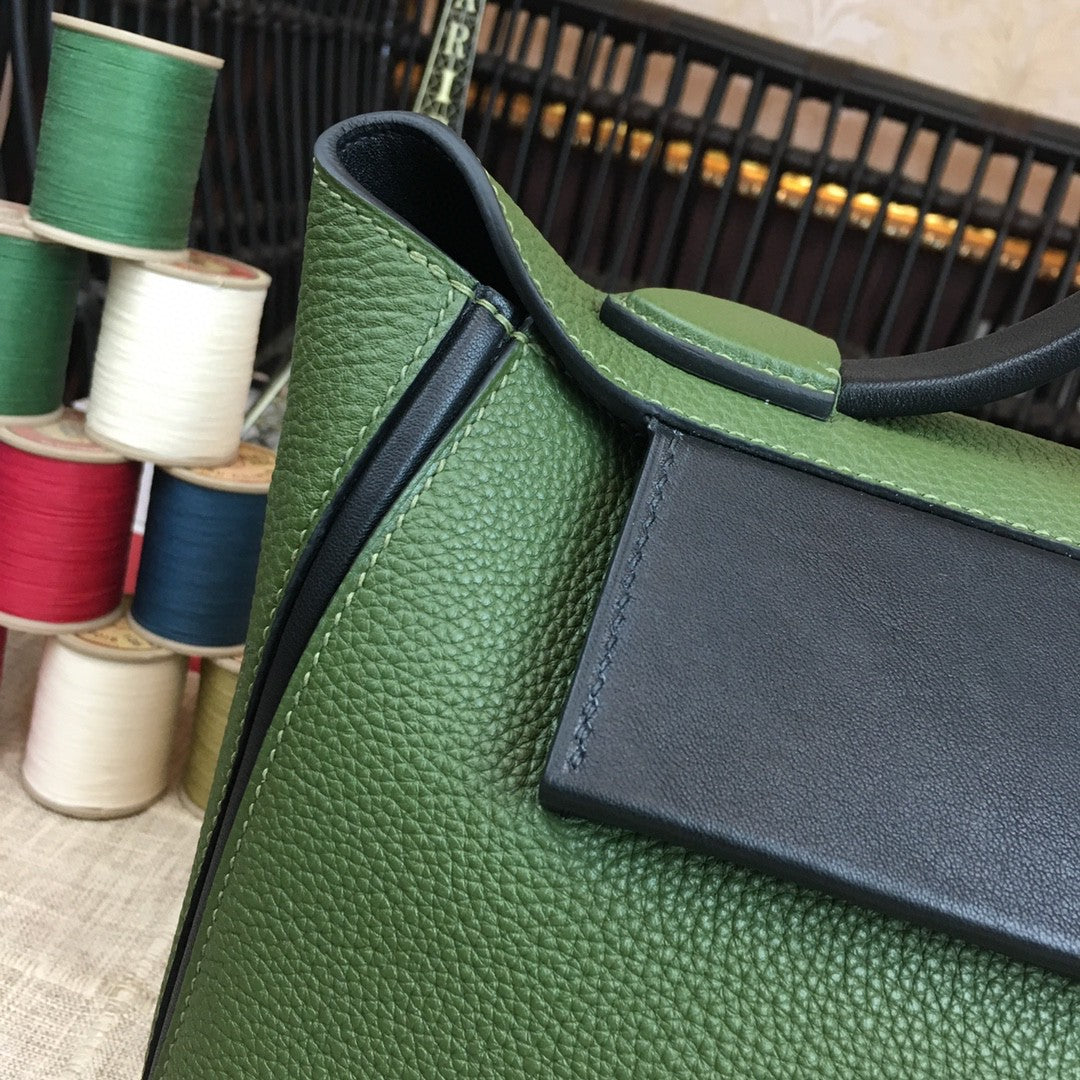 Hermes 24 24 29cm Noir Black Clémence Green