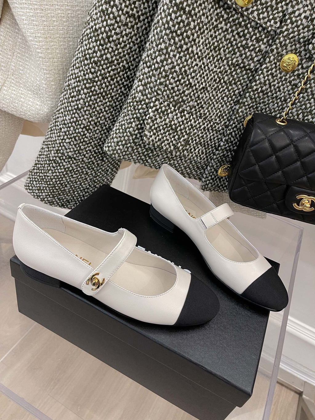 Chanel Sling Back 0.8 Inches White