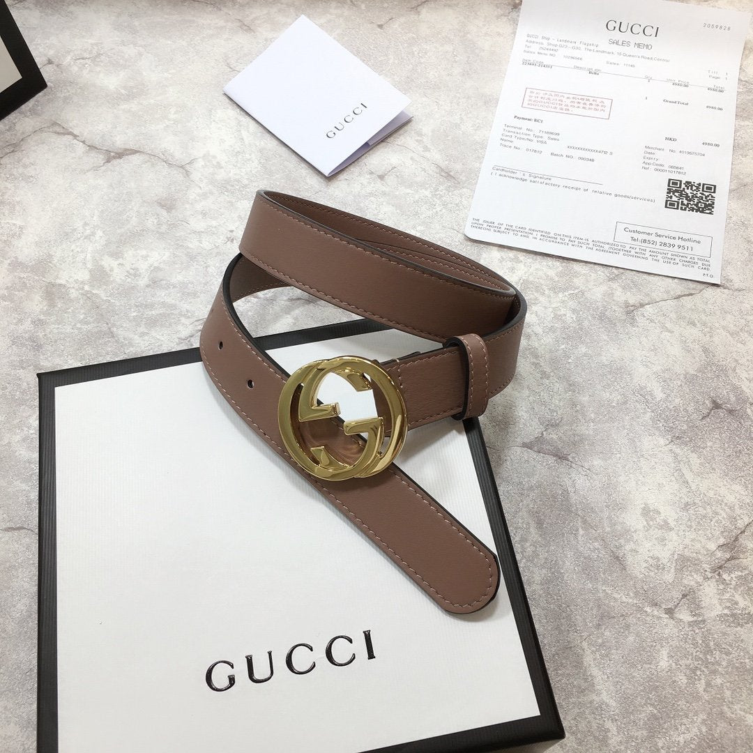 Gucci Belt With Double G Buckle Brown