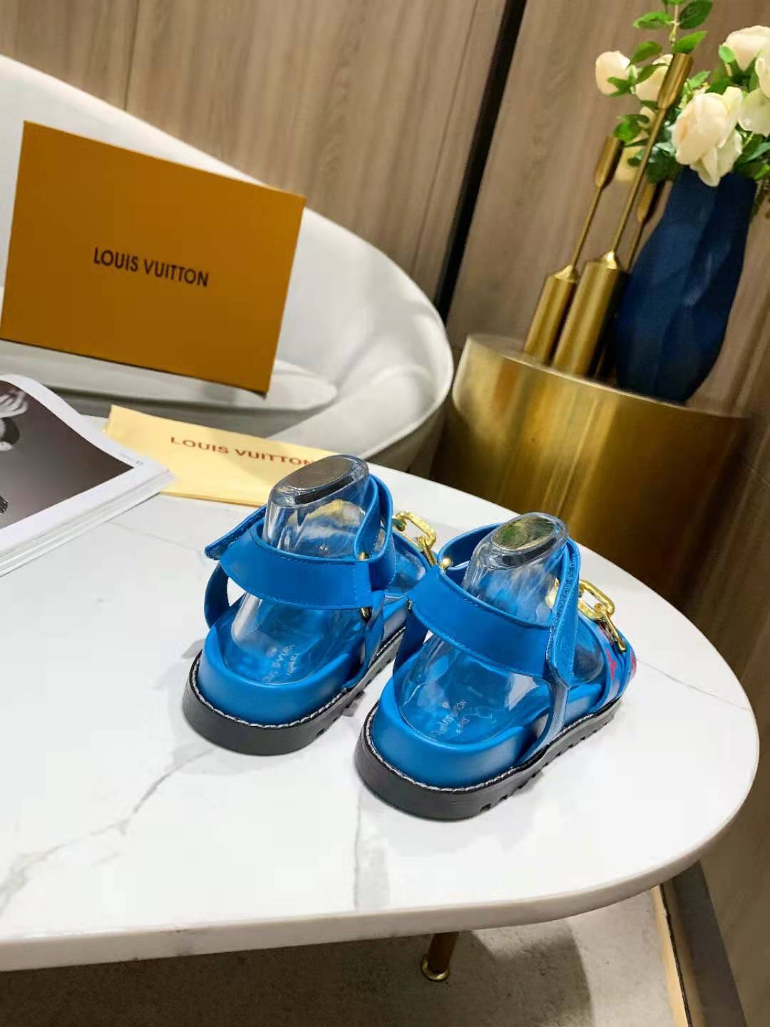 Louis Vuitton Paseo Flat Comfort Sandal Blue