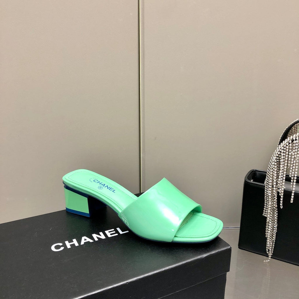 Chanel Mules Green