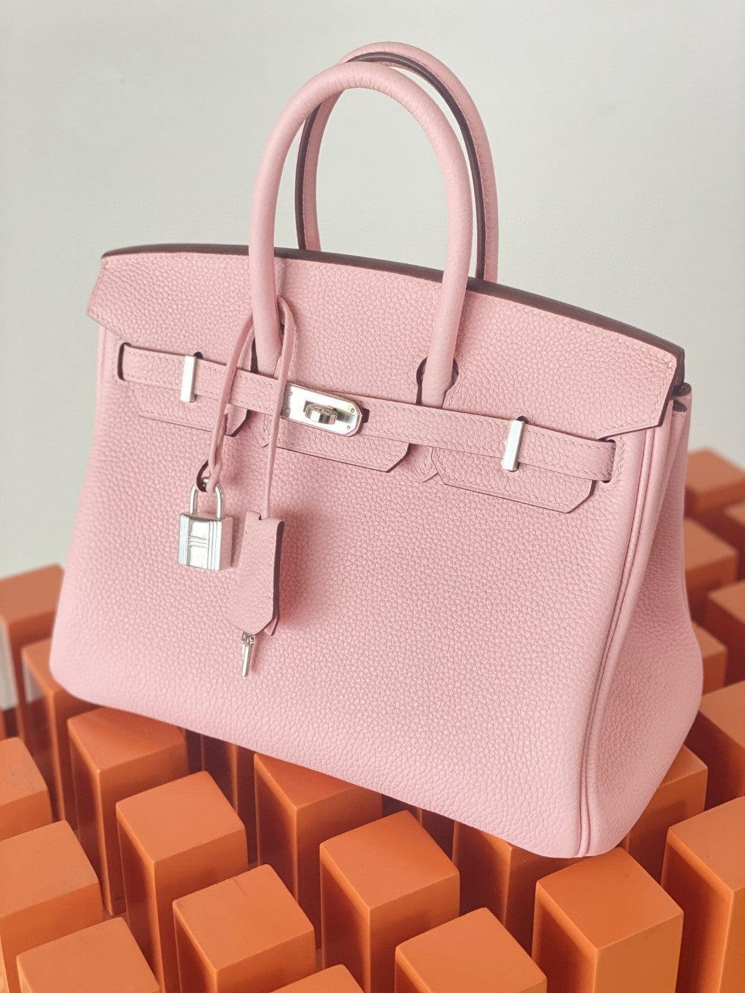 Hermes Birkin 25 Nata Swift Silver Hardware Pink