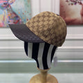 Gucci Canvas Baseball Cap with Web Brown