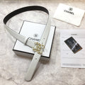 Chanel Belt With Double C Buckle White