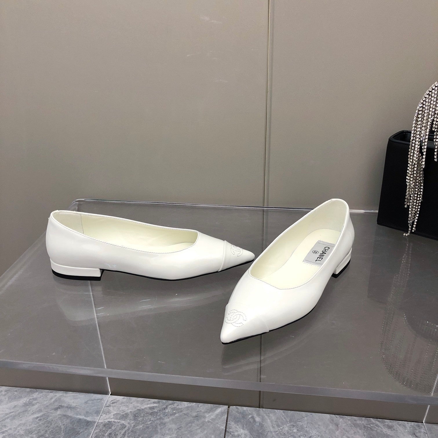 Chanel Flats White