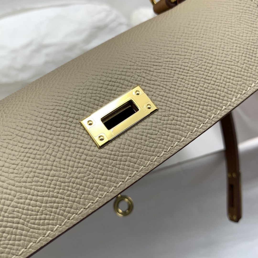 Hermes Kelly 25 Togo Gold Hardware Light Brown